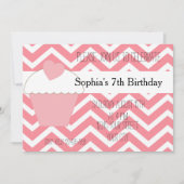 Invitation Cupcake rose et Chevron Anniversaire (Devant)