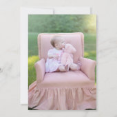 Invitation Cupcake Rose Girl Photo 1er anniversaire (Dos)