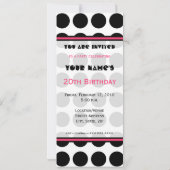 Invitation Cupcake rose maigre invitation-Pois noirs (Dos)