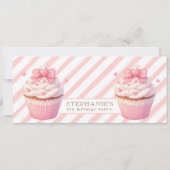 Invitation Cupcake rose sucré traite l'invitation Anniversair (Dos)