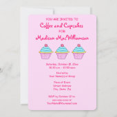 Invitation Cupcake rose Turquoise Orange Whimsy (Dos)