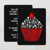 Invitation +{ Cupcake rouge }+ (Devant / Derrière)