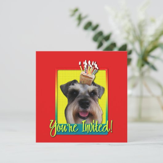 Invitation Cupcake - Schnauzer (Debout devant)