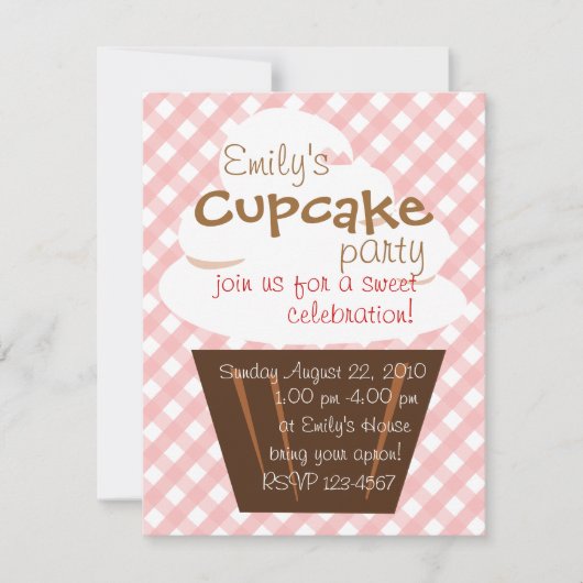Invitation Cupcake Shaping Up Joliment (Devant)