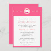 Invitation Cupcake sucré, Baby shower rose pour maman (Devant / Derrière)