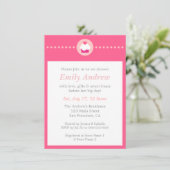 Invitation Cupcake sucré, Baby shower rose pour maman (Debout devant)