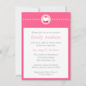 Invitation Cupcake sucré, Baby shower rose pour maman (Devant)