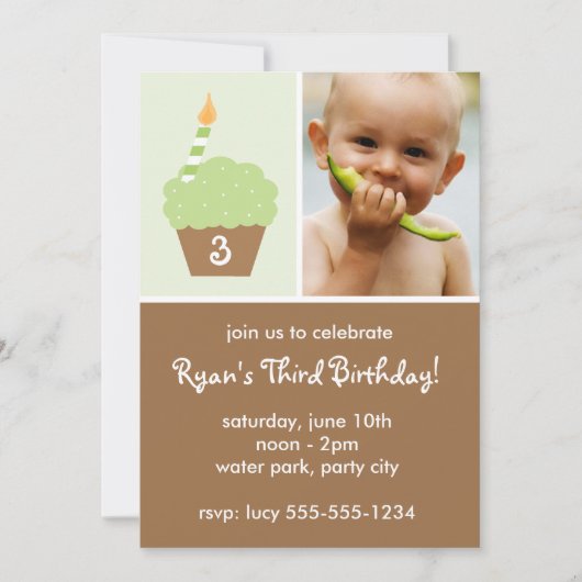 Invitation Cupcake vert (Devant)