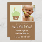 Invitation Cupcake vert (Devant / Derrière)