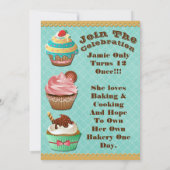 Invitation Cupcake Wars Bake Off Anniversaire Aqua Diamond In (Dos)