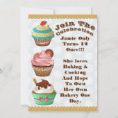 Invitation Cupcake Wars Bake Off Anniversaire Cercles gris In (Dos)