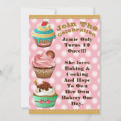Invitation Cupcake Wars Bake Off Anniversaire Pink Polka Invi (Dos)