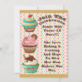 Invitation Cupcake Wars Bake Off Anniversaire Polka Dot Invit (Dos)