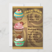Invitation Cupcake Wars Bake Off Birthday Gold Swirl Invitati (Dos)