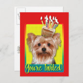 Invitation Cupcake - Yorkshire Terrier (Devant / Derrière)