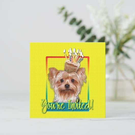 Invitation Cupcake - Yorkshire Terrier (Debout devant)