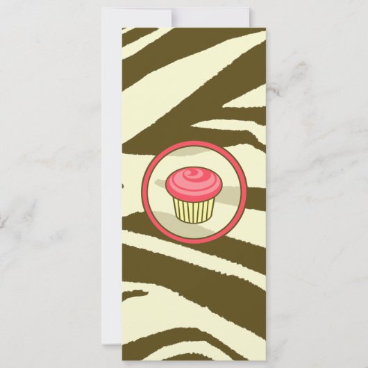 Invitation Cupcake - Zebra Brown Imprimer Skinny (Devant)