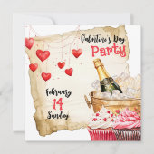 Invitation Cupcakes et Champagne Saint Valentin (Devant)