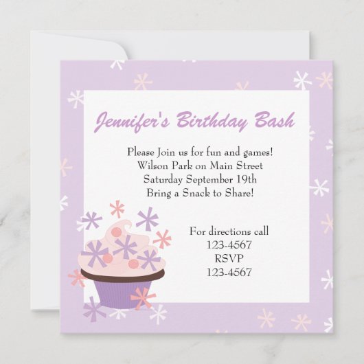 Invitation Cupcakes et Etoiles (Devant)