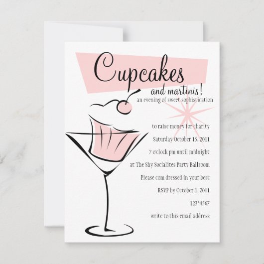 Invitation Cupcakes et Martinis ! (Devant)