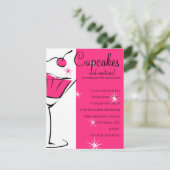 Invitation Cupcakes et Martinis en rose chaud (Debout devant)