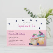 Invitation Cupcakes Et Thé Anniversaire Paty (Debout devant)