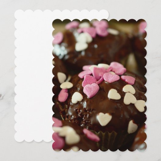 Invitation Cupcakes Sucres de gâteau Dessert Le destin de Yum (Devant / Derrière)