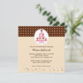 Invitation Cupcakes sur le stand (Brown/crème) (Debout devant)