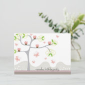 Invitation Cupcakes Whimsical Tree Butterflies Sweet Birthday (Debout devant)