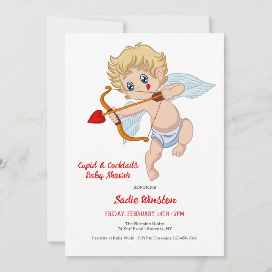 Invitation Cupid Baby shower (Devant)