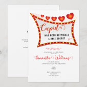 Invitation Cupid Little Secret Valentine Février Baby shower (Devant / Derrière)