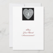 INVITATION CUPIDE DENTELLE COEUR MONOGRAMME (Dos)