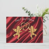 Invitation Cupides Quinceanera Gold pour 15e anniversaire (Debout devant)
