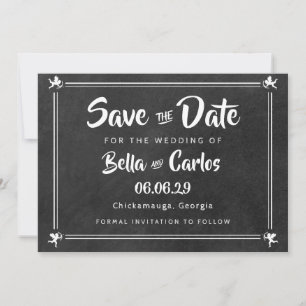 Invitation Cupidés sur tableau noir moderne pour annoncer la
