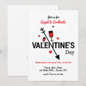 Invitation Cupidon et Cocktails la Saint-Valentin (Devant / Derrière)