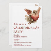 Invitation Cupidon Vintage avec cœur (Devant / Derrière)
