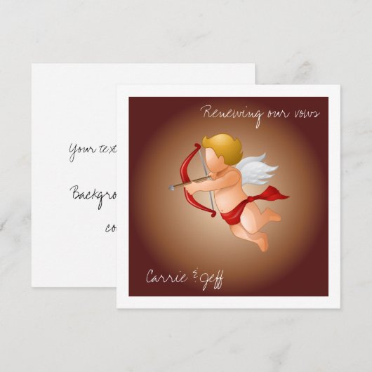 Invitation Cupidons et sa flèche (Devant / Derrière)