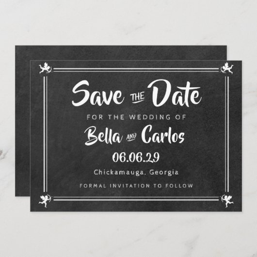 Invitation Cupids de tableau de bord moderne Enregistrer la d (Devant / Derrière)