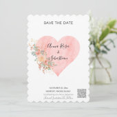 Invitation *~* Cur Floral AR6 MARIAGE ENREGISTRER LA DATE QR (Debout devant)