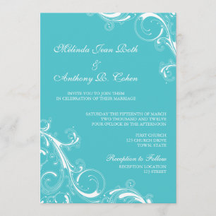 Invitation Curaçao bleu frénétique
