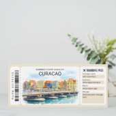 Invitation Curacao Trip Boarding Pass Ticket (Debout devant)