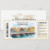 Invitation Curacao Trip Boarding Pass Ticket (Devant / Derrière)
