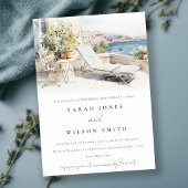 Invitation Curfu Grèce Mariage d'aquarelle