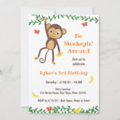 Invitation curieuse d'anniversaire de singe (Devant)