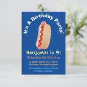 Invitation Curieux hot dog Weiner dessin animé (Debout devant)