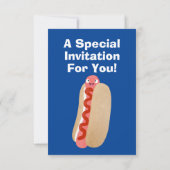Invitation Curieux hot dog Weiner dessin animé (Dos)