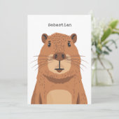 Invitation Curieux portrait Capybara (Debout devant)
