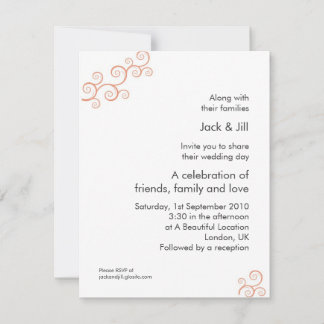 Invitation Curly Q Too (tangerine) 4.25x5.5