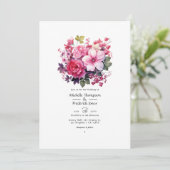 Invitation Currant et Rose Floral Spring Wedding (Debout devant)