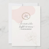 Invitation Cursive Floral 40e Anniversaire Blush ID1168 (Dos)